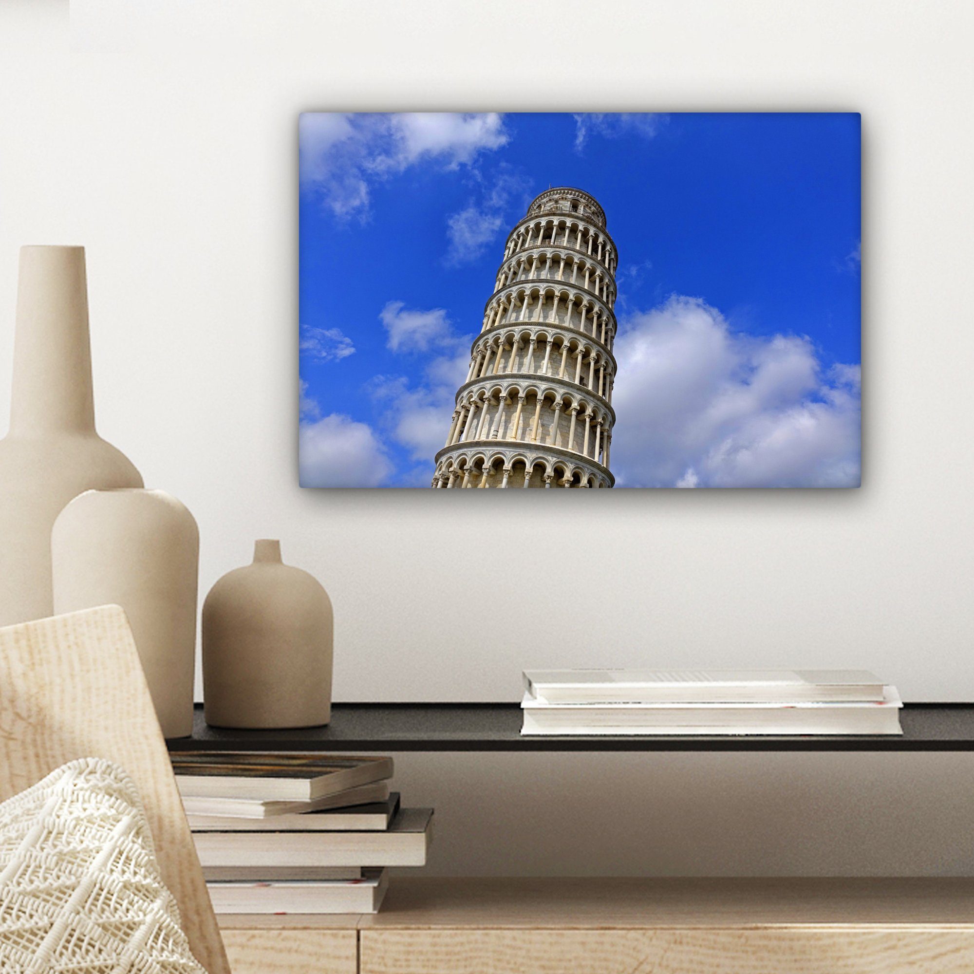 cm von Pisa Aufhängefertig, Leinwandbilder, Turm - St), OneMillionCanvasses® - Wandbild (1 Turm, Italien Leinwandbild 30x20 Wanddeko,