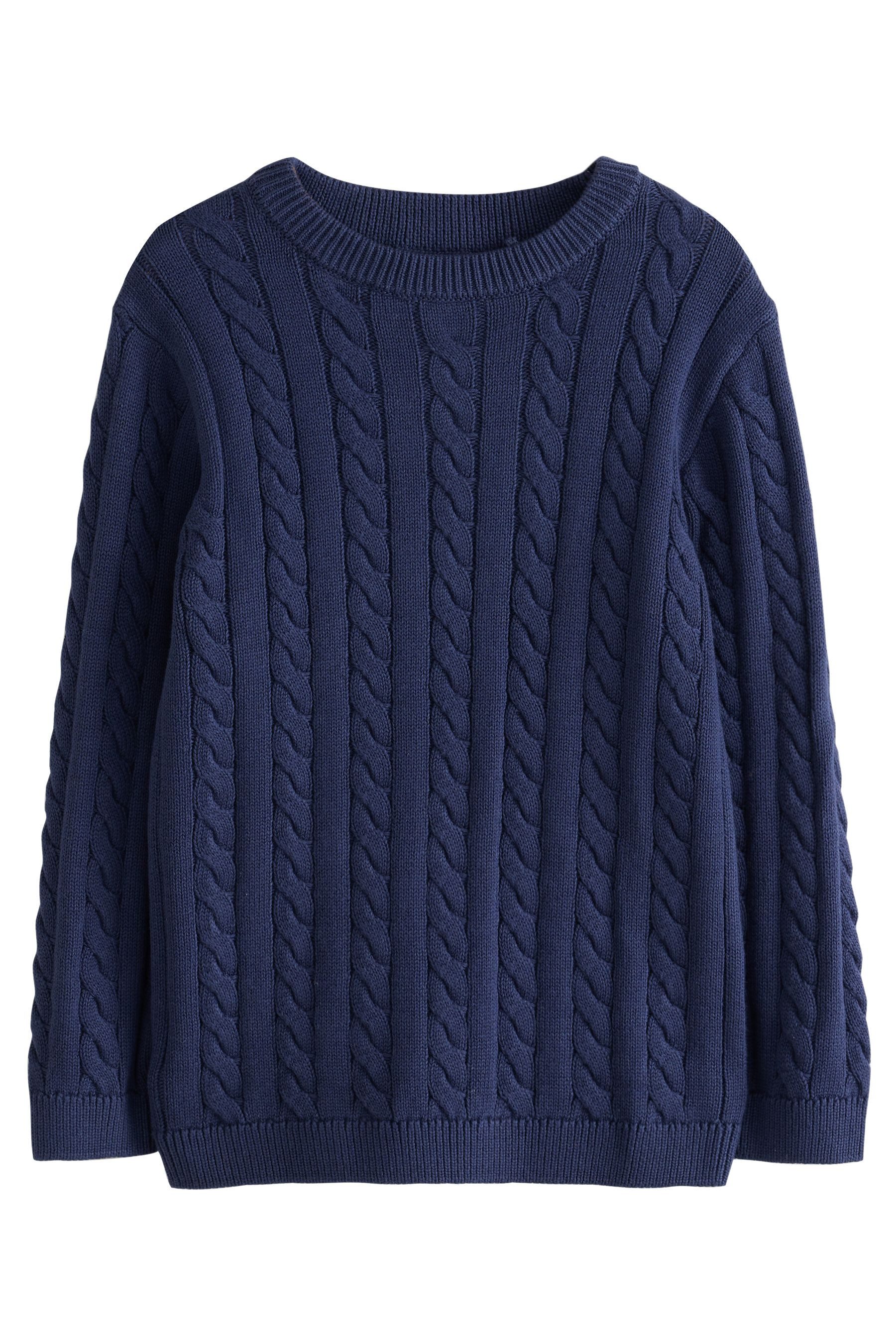 Next Rundhalspullover Zopfmusterpullover aus 100 % Baumwolle (1-tlg)
