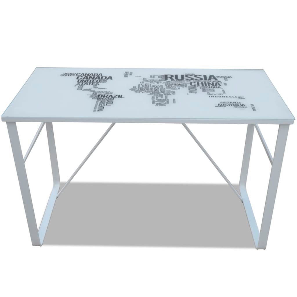 furnicato Schreibtisch mit Weltkarte