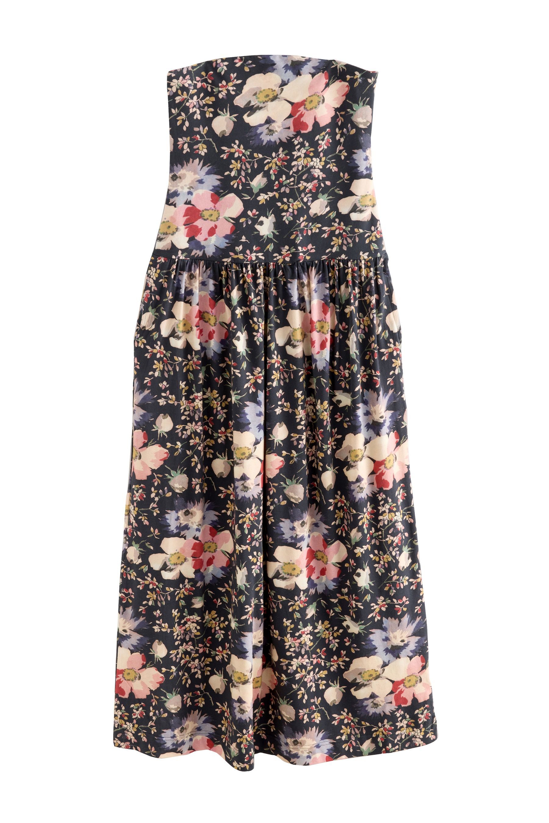 Next Jerseykleid Bandeau-Maxikleid mit tiefer Taille, Kurzgröße (1-tlg)