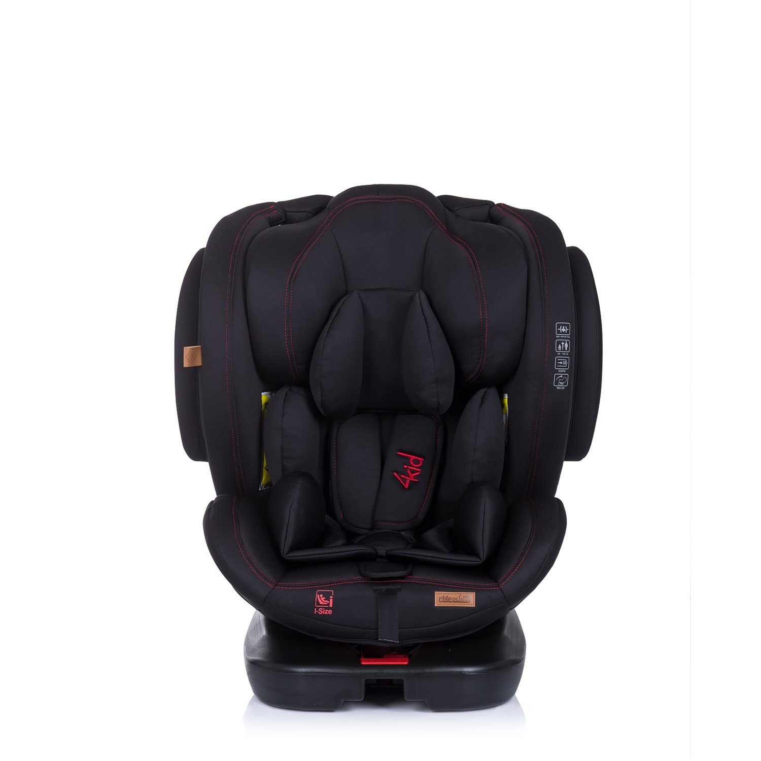 4KID Isofix, - kg, Chipolino verstellbar Kindersitz 36 (40 Autokindersitz bis: schwarz i-Size Isofix, Kopfstütze cm) 150