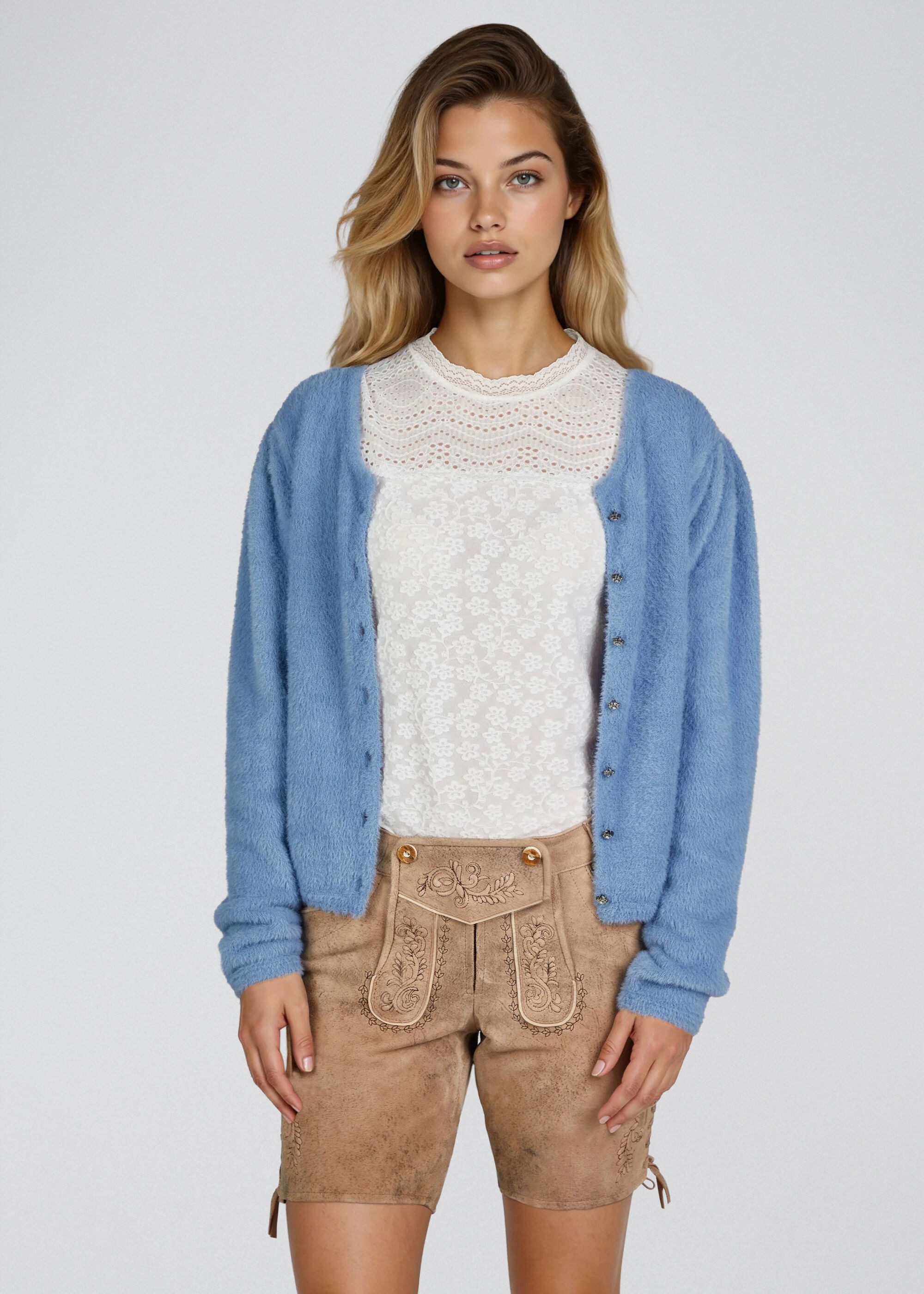 Spieth & Wensky Trachtenstrickjacke Hulla (1-tlg) Glitzerknöpfe, weicher Stoff