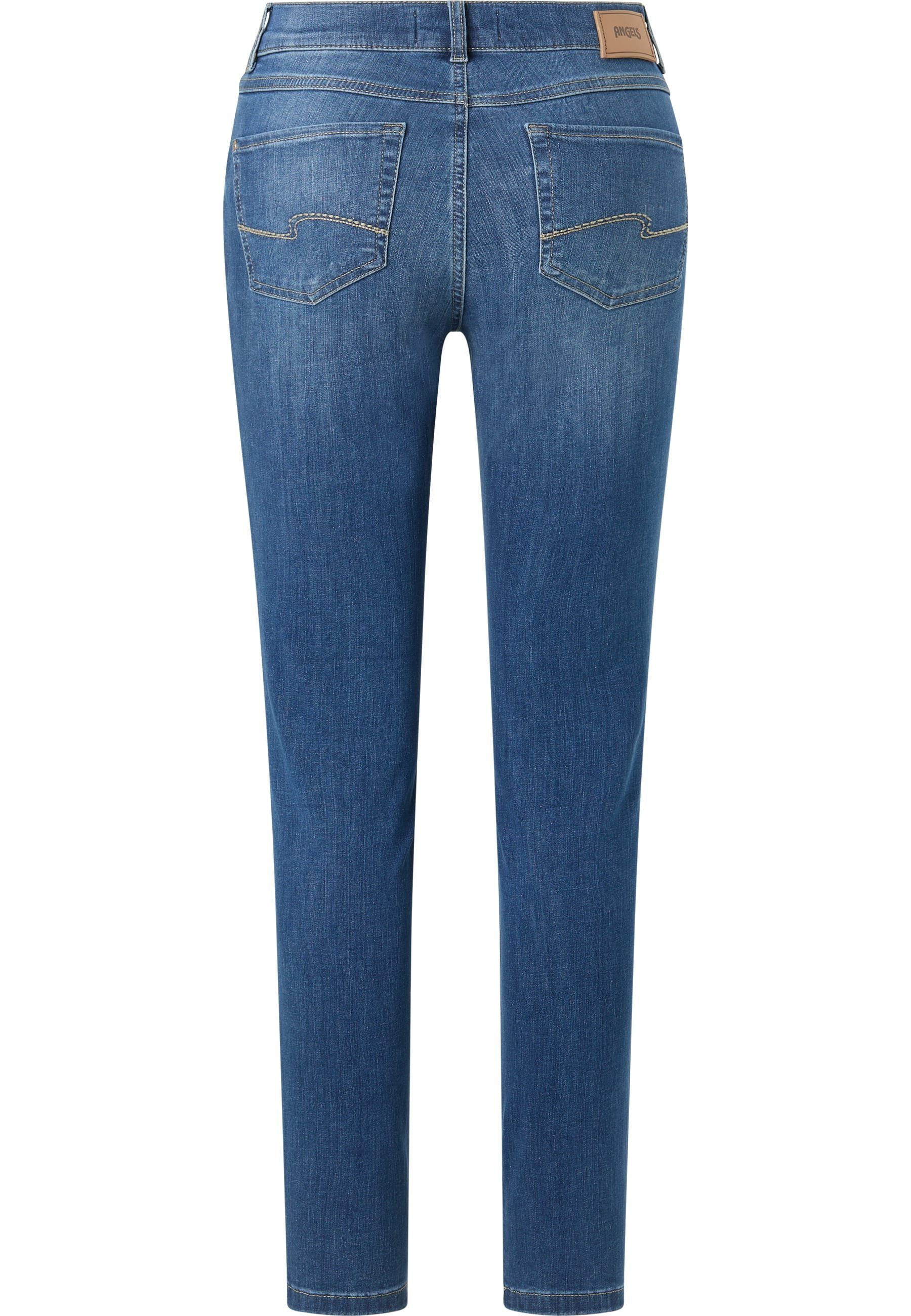 Jeans Label-Applikationen Denim mit ANGELS Slim-fit-Jeans authentischem mit Skinny blau