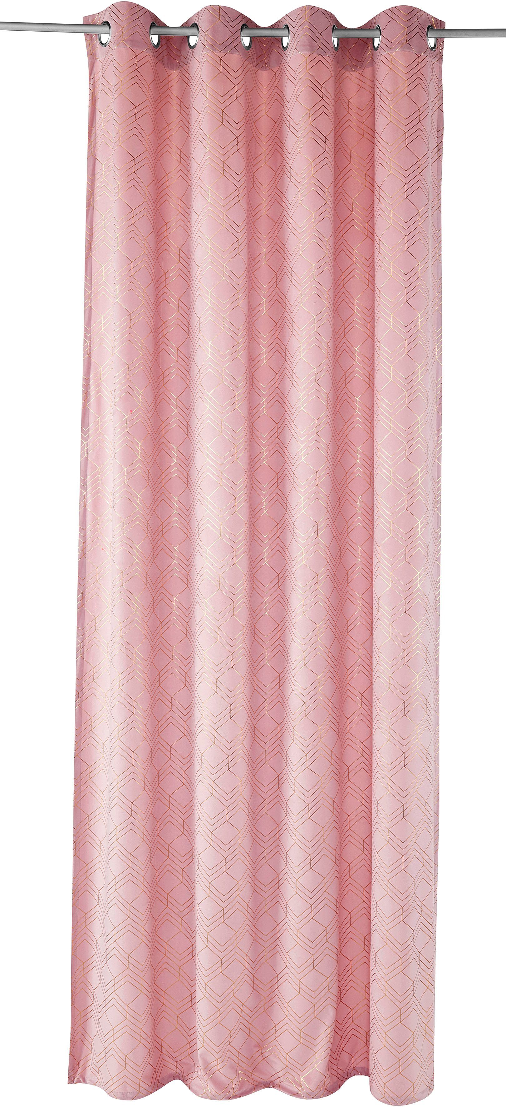 Vorhang Velvet Foil, my home, Ösen (2 St), blickdicht, Samt rosé