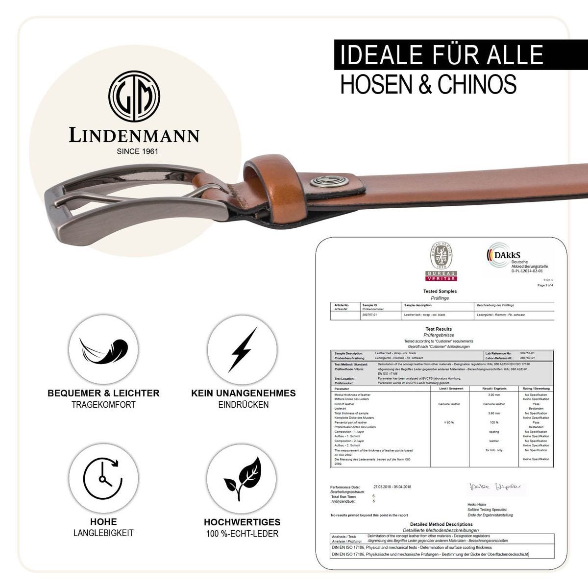 LINDENMANN Ledergürtel