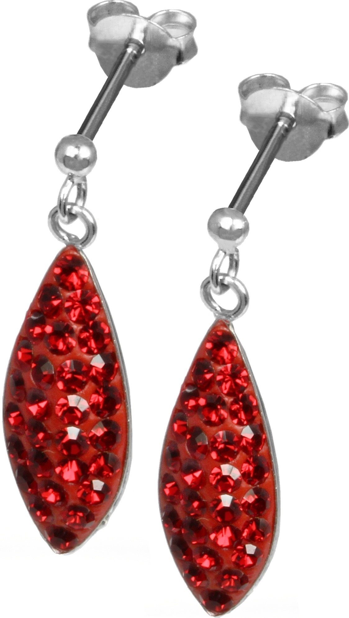 SilberDream Paar Ohrstecker SilberDream rot Träne Ohrringe Zirkonia (Ohrstecker), Damen Ohrstecker Träne 925 Sterling Silber, rot