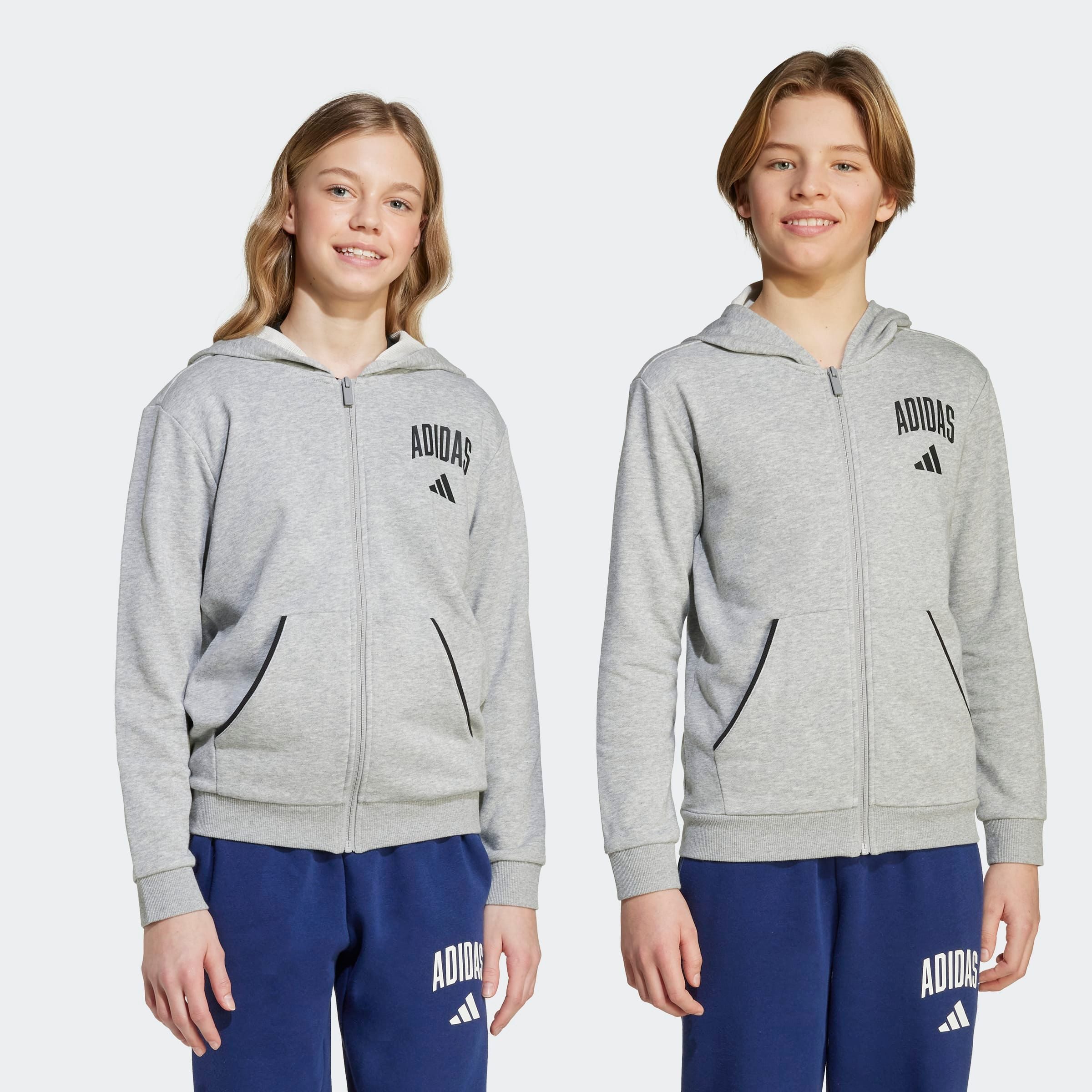 adidas Sportswear Kapuzensweatshirt SEASONALS ESSENTIALS COLLEGIATE TYPOGRAPHY FULL-ZIP HOODIE KIDS