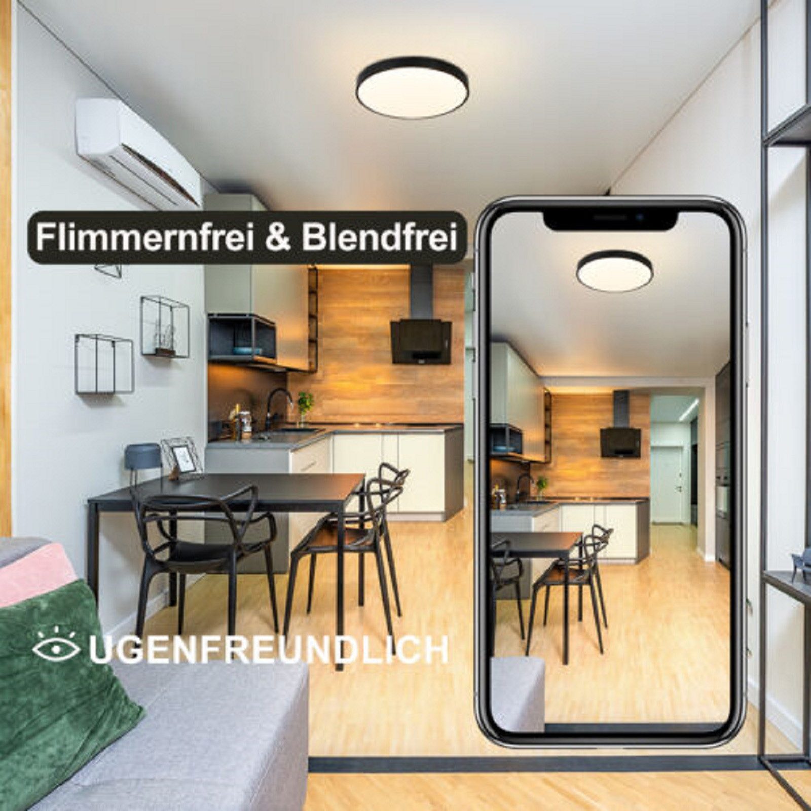 ZMH LED Deckenleuchte Wohnzimmer Ø21cm 12W günstig online kaufen