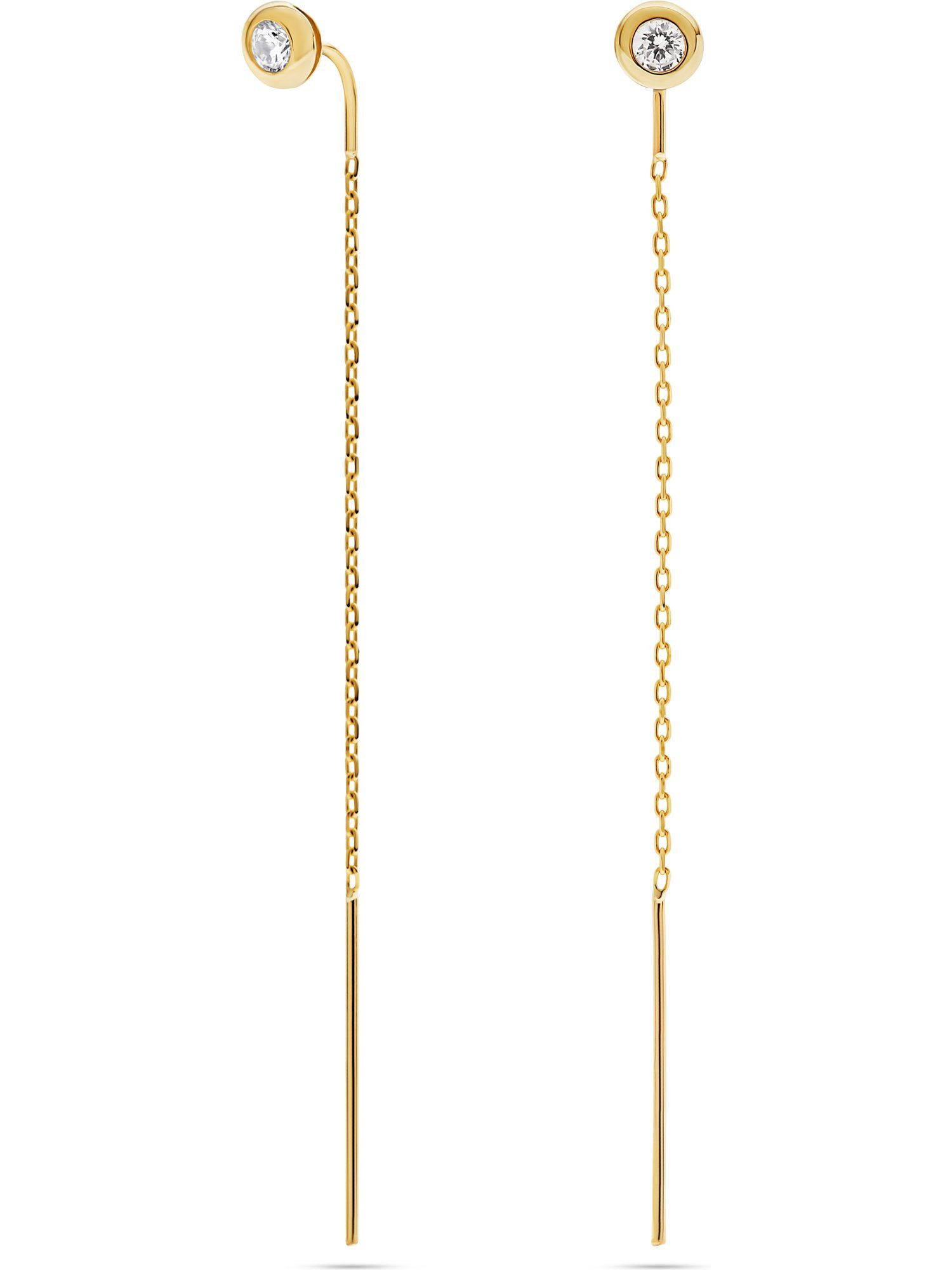 FAVS Paar Ohrhänger FAVS Damen-Ohrhänger 375er Gelbgold 2 Zirkonia