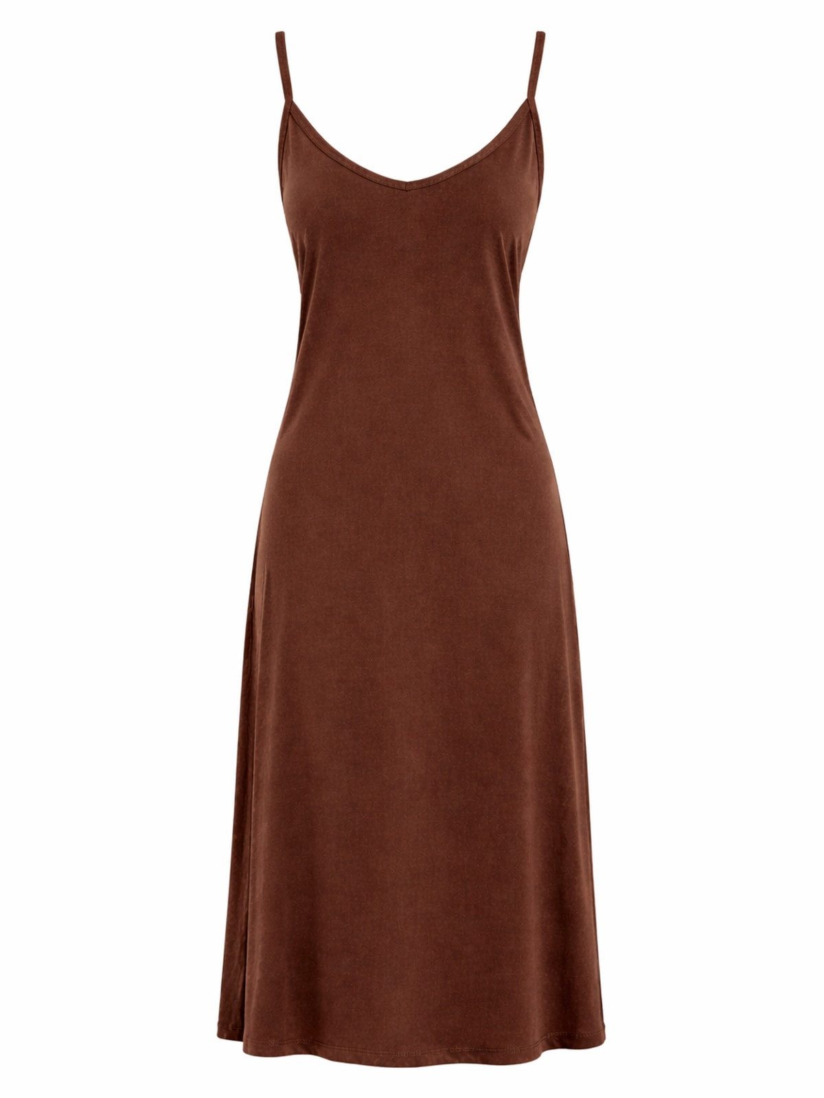 Vishes Maxikleid Langes Trägerkleid Damen Spaghettiträger Jersey Baumwolle Alternative Mode, Boho, Hippie, Ethno, Festival