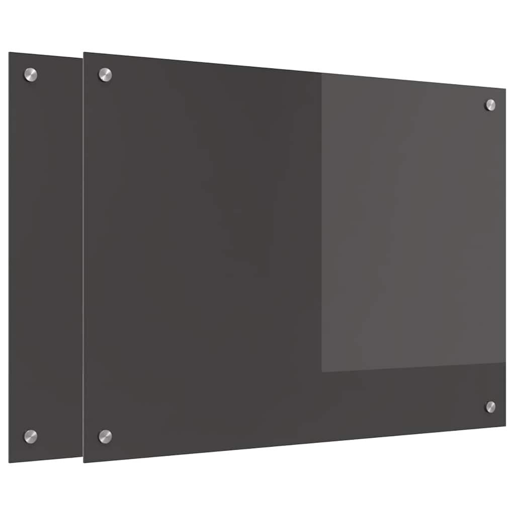 Küchenrückwand Küchenrückwand 2 pcs Dunkelgrau 80 x 60 cm Gehärtetes Glas