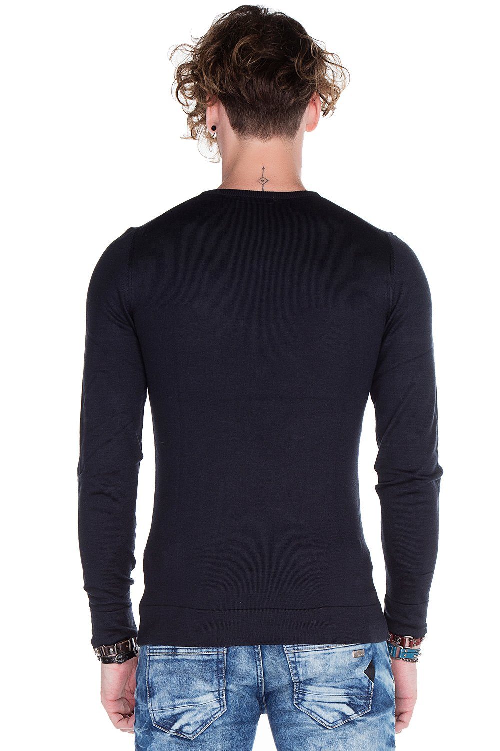 Cipo & Baxx V-Ausschnitt-Pullover CP149 günstig online kaufen