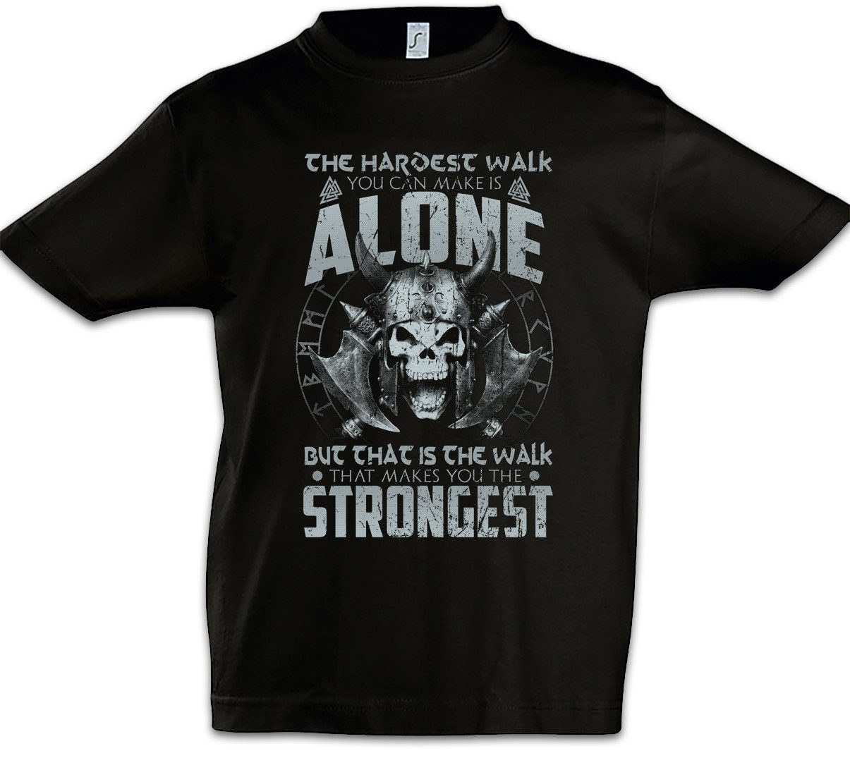 Print-Shirt The Hardest Walk Kinder T-Shirt Walhalla Odhin Wikinger Wotan Vikings