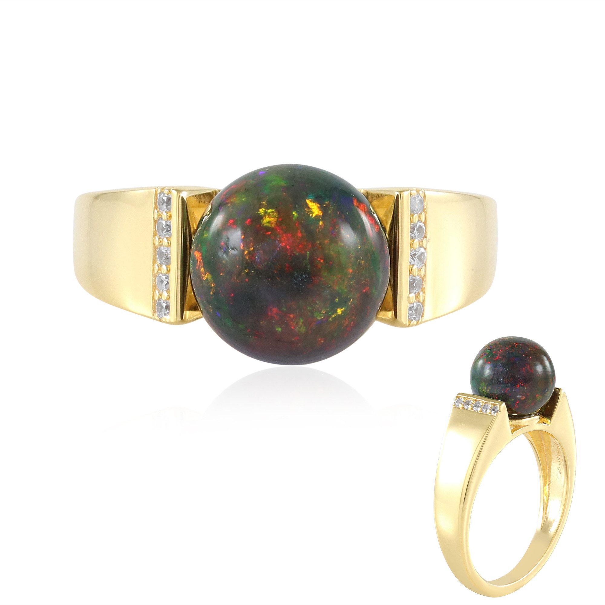 Cavill Solitärring Mezezo Opal Goldplattierter Silberring (1-tlg)