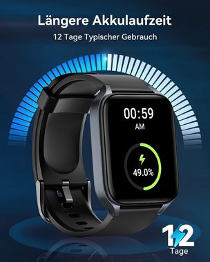 ENOMIR Smartwatch (1,78 Zoll, Android iOS), Herren AMOLED 100+ Sportmodi 12-tägige Akkulaufzeit 5ATM Fitnessuhr