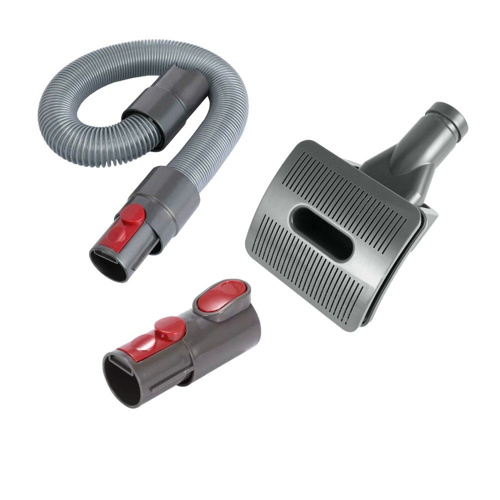 Trade-Shop Reinigungs-Set 3in1 passend für Dyson V6, V7, V8, V10, V11, V12, V15, DC21, DC22, (3-St), Set bestehend aus Saugschlauch, Tierhaarbürste und Steck-Adapter