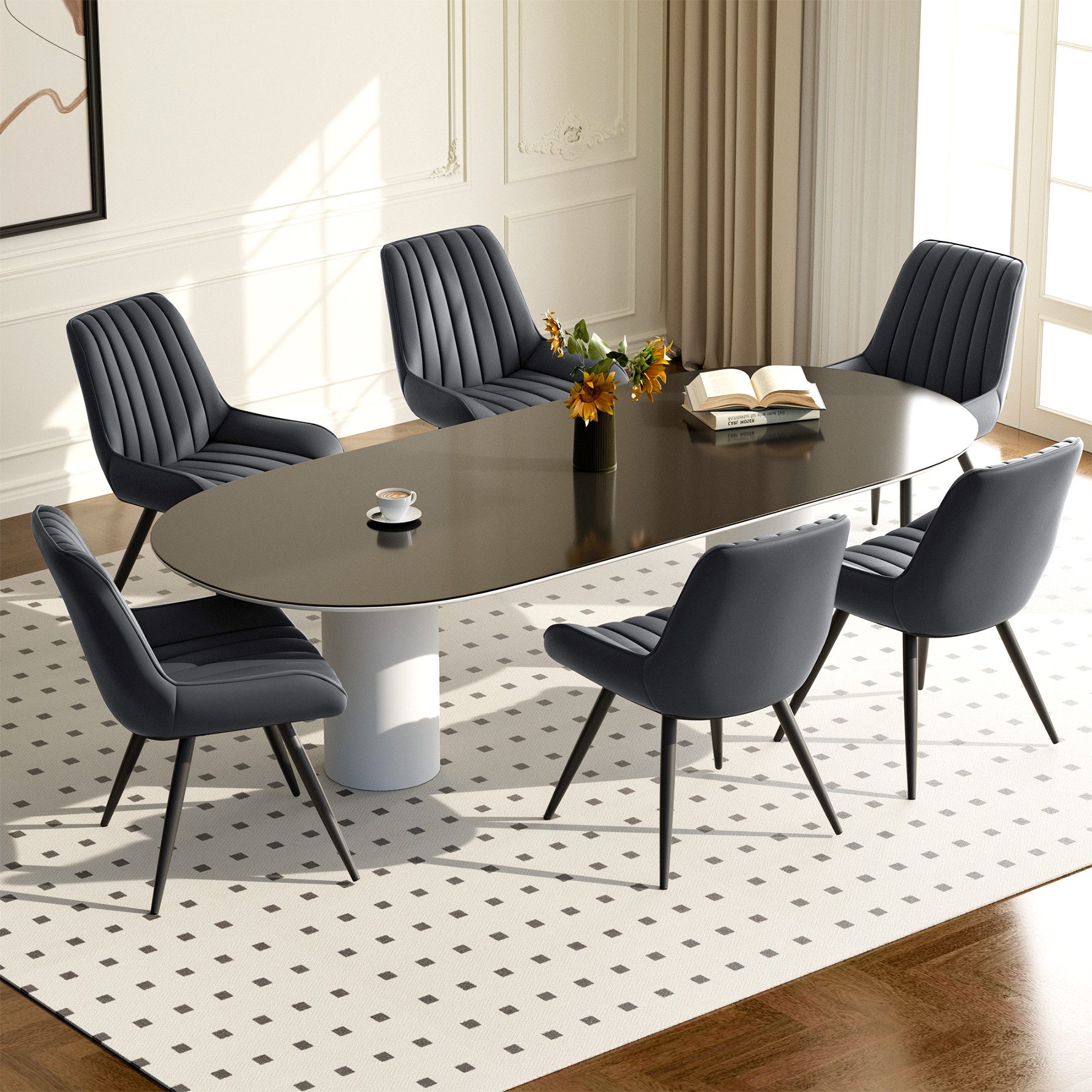 HawthyHome Esszimmerstuhl Stuhlset – Polsterstühle, Moderner Küchenstuhl (2 St), mit Ergonomischer Rückenlehne und Metallbeinen – Bild 5 von 5
