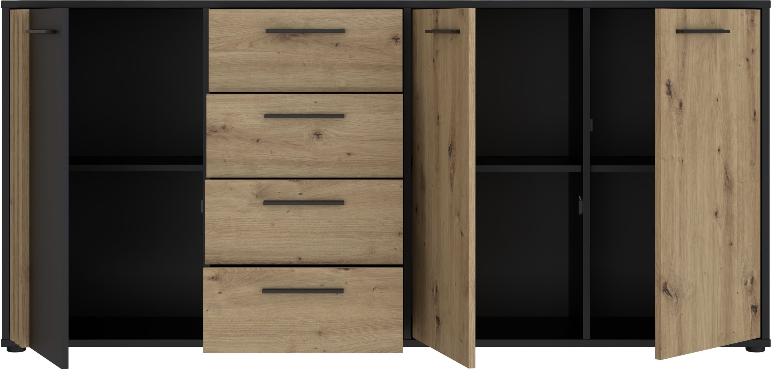 FORTE Sideboard Cardigan, Sideboard, 2 farbig, Stauraum, Schubkasten, Soft Close,Breite 179,4cm