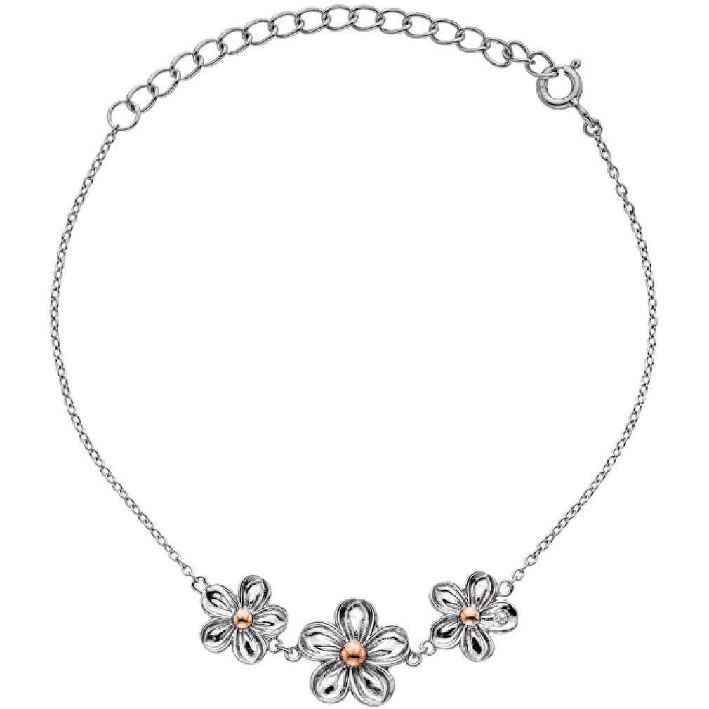 Diamond Armband Silver bracelet with flowers Forget me not DL596