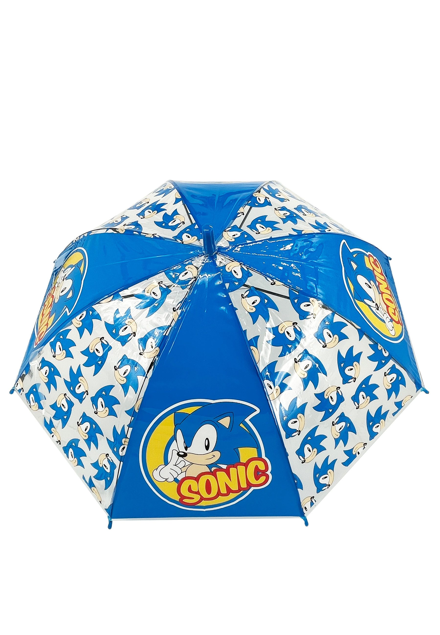 Sonic SEGA Stockregenschirm Kinder Automatik-Regenschirm blau manuell leicht stabil, windfest