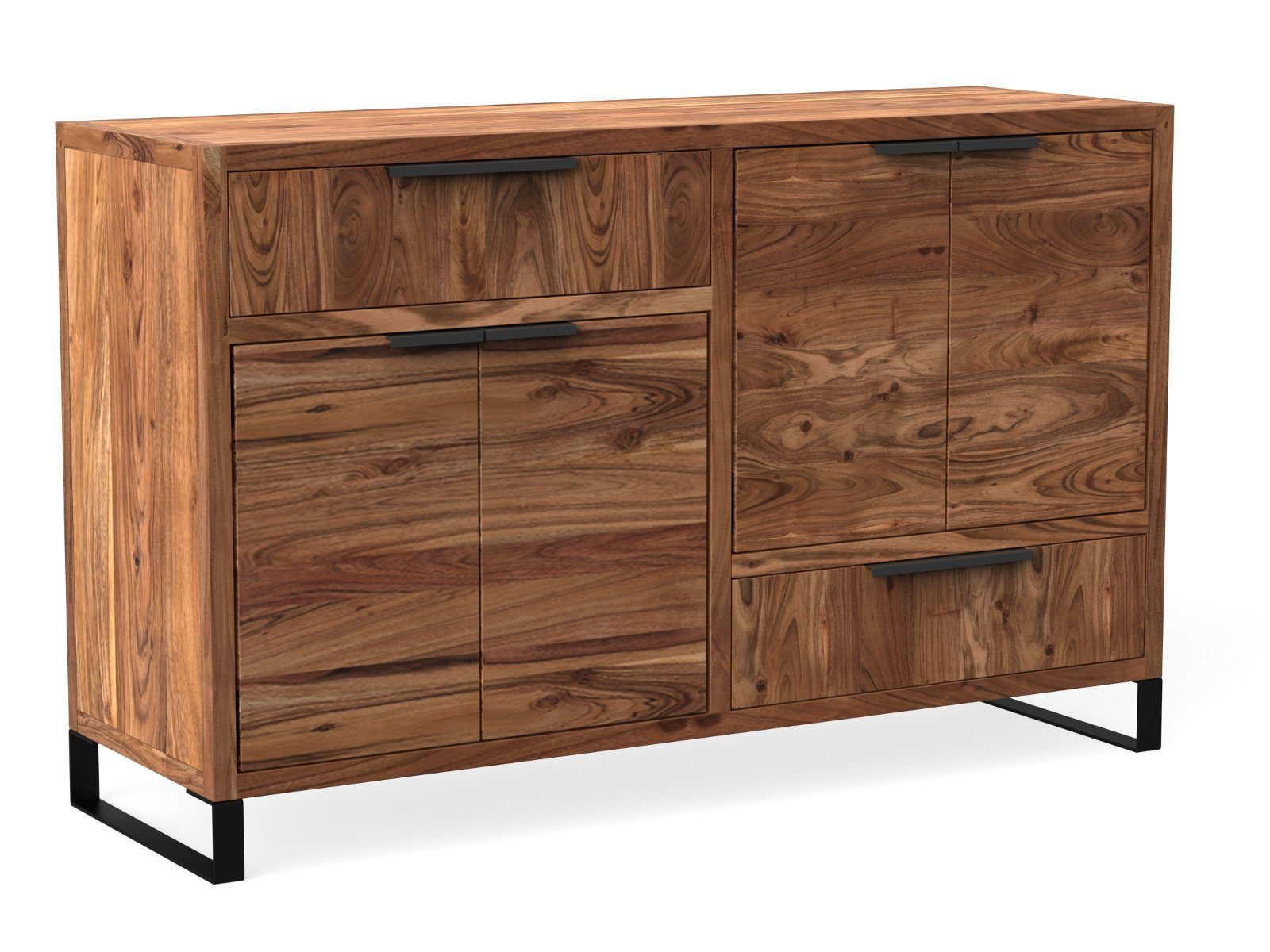 massivum Sideboard Sydney 126cm - Massivholz Akazie (13 St)