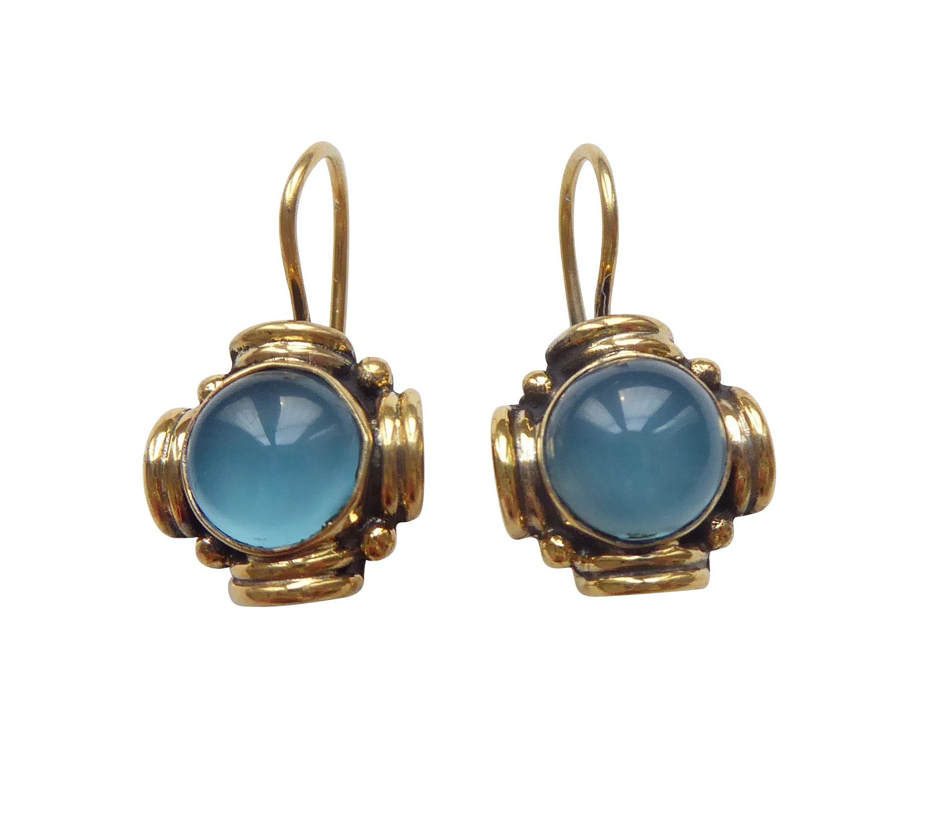 Mugello Paar Ohrhänger Mimma Chalzedon Antik-Look Geschenk Geburtstag Vintage, Handarbeit aus kleiner florentinischen Manufaktur, Vintageschmuck