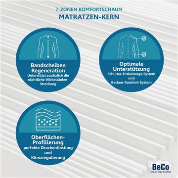 Komfortschaummatratze Premium Cool Plus, Matratze in 90x200 cm und weiteren Größen, Beco, 25 cm hoch, Optimales Schlafklima durch Cool-Plus-Markenfaser