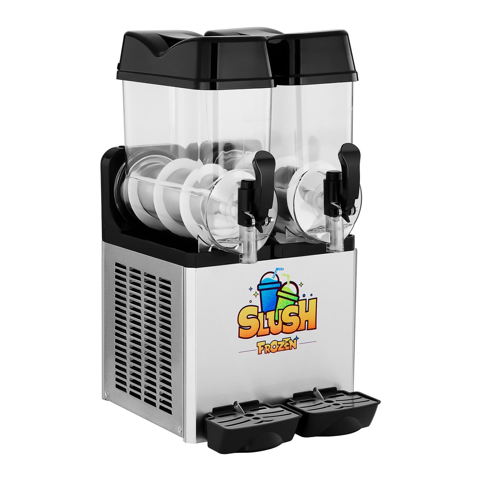 Royal Catering Slush Maker 2 x 12 L Eis Maschine Slushmaschine Ice Maker Softeis Slusheis, Stahl, Kunststoff (Polycarbonat)