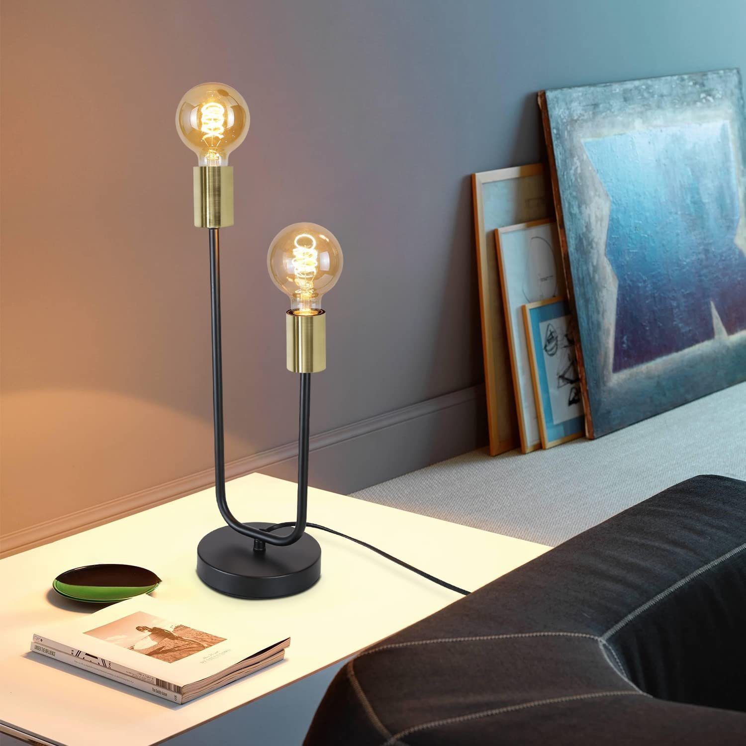 Nettlife Tischleuchte Vintage Schwarz E27 mit günstig online kaufen