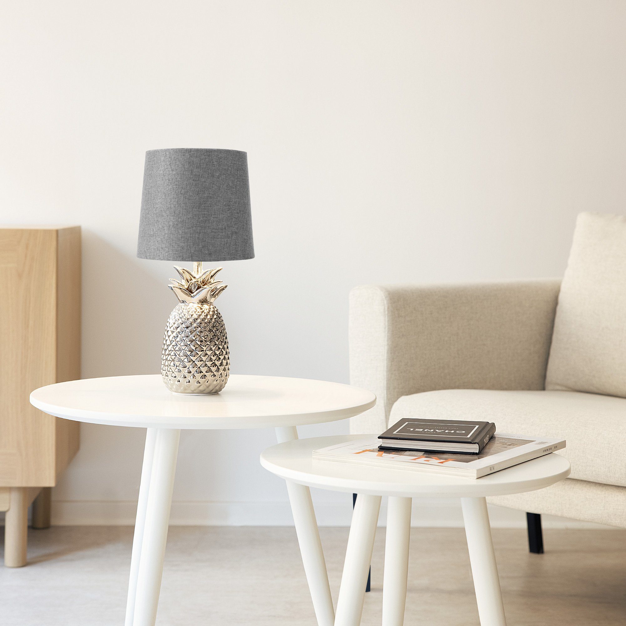 Navaris Lampenschirm 2x Lampenschirm Tischlampe E27 rund - 16,2x15,3x22cm - günstig online kaufen