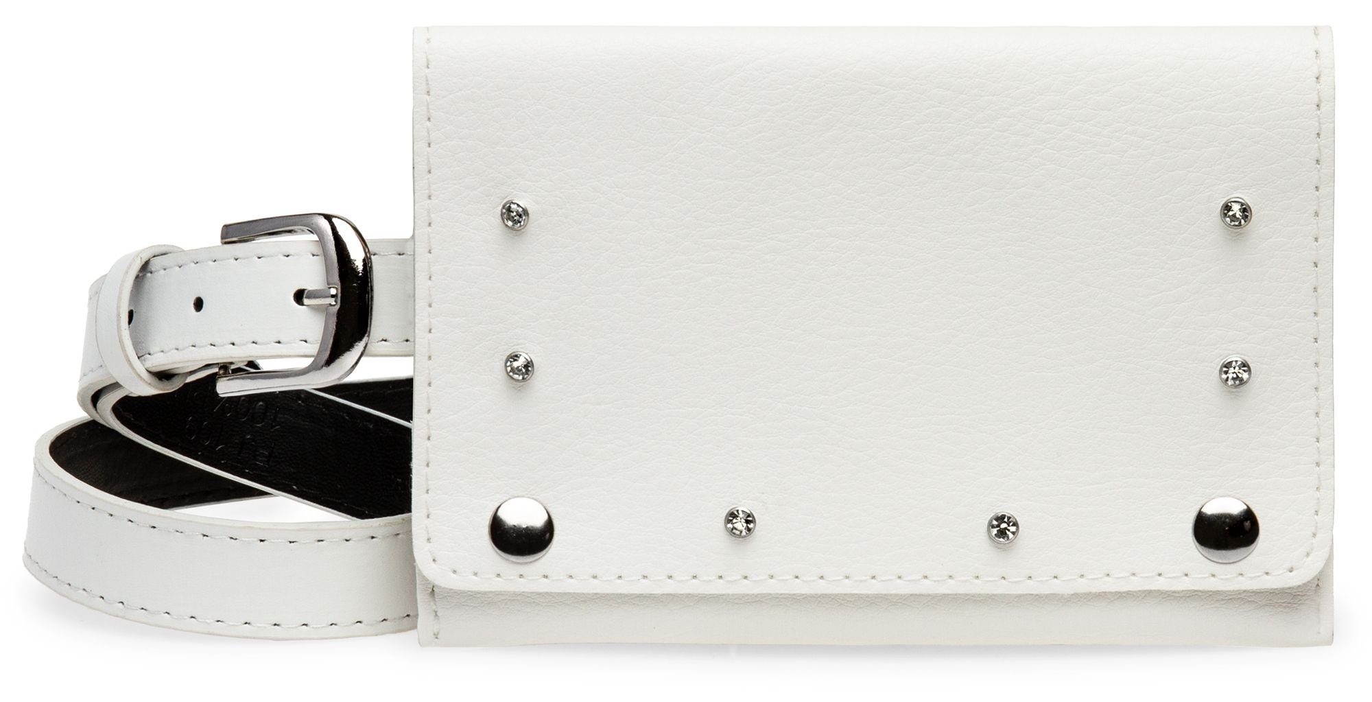 Caspar Kleine Damen-Gürteltasche Mit Gürtel – Elegant, Mit Nieten & Strass, Kunstleder
