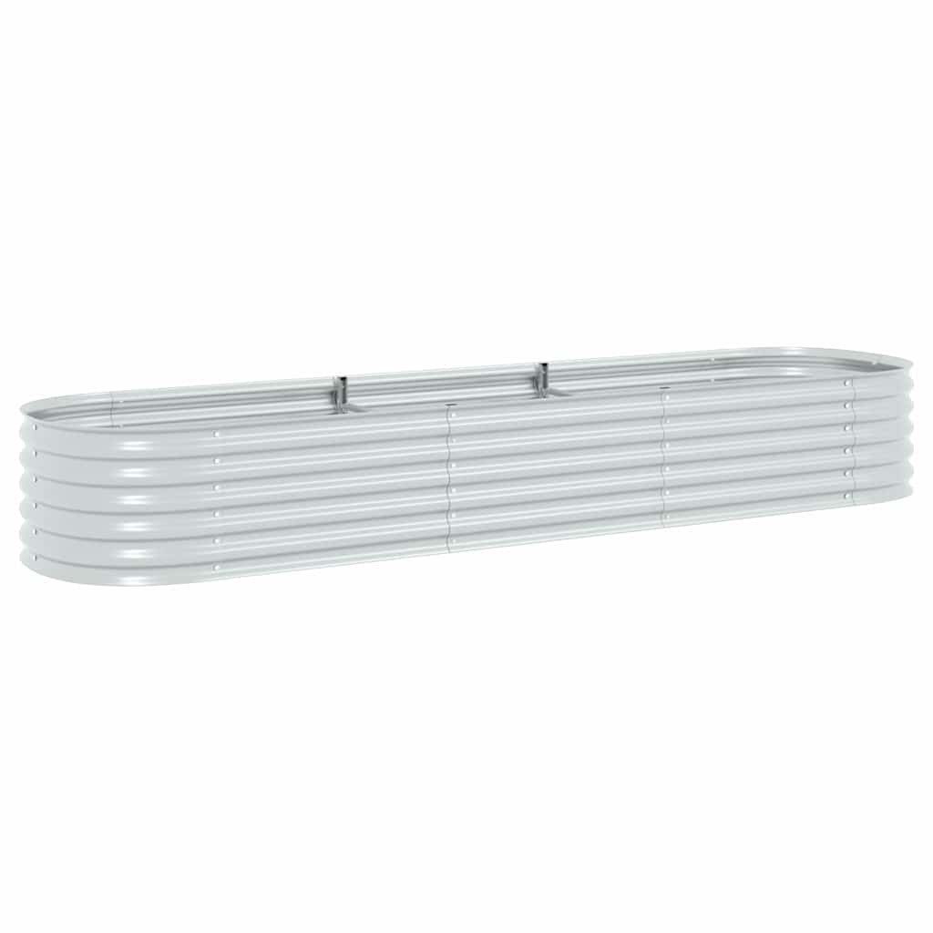 vidaXL Hochbeet Garten-Hochbeet 320x80x44 cm Verzinkter Stahl Silbern (1 St)