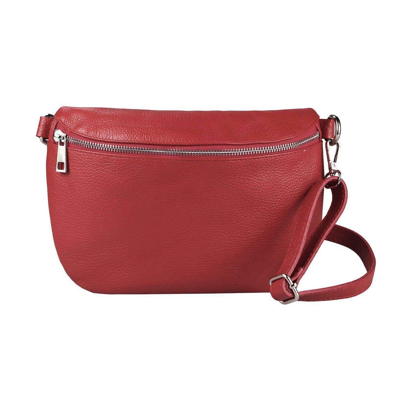 ITALYSHOP24 Bauchtasche Damen Leder Gürteltasche Hüfttasche CrossBody Handytasche, als Schultertasche, CrossOver, Umhängetasche tragbar