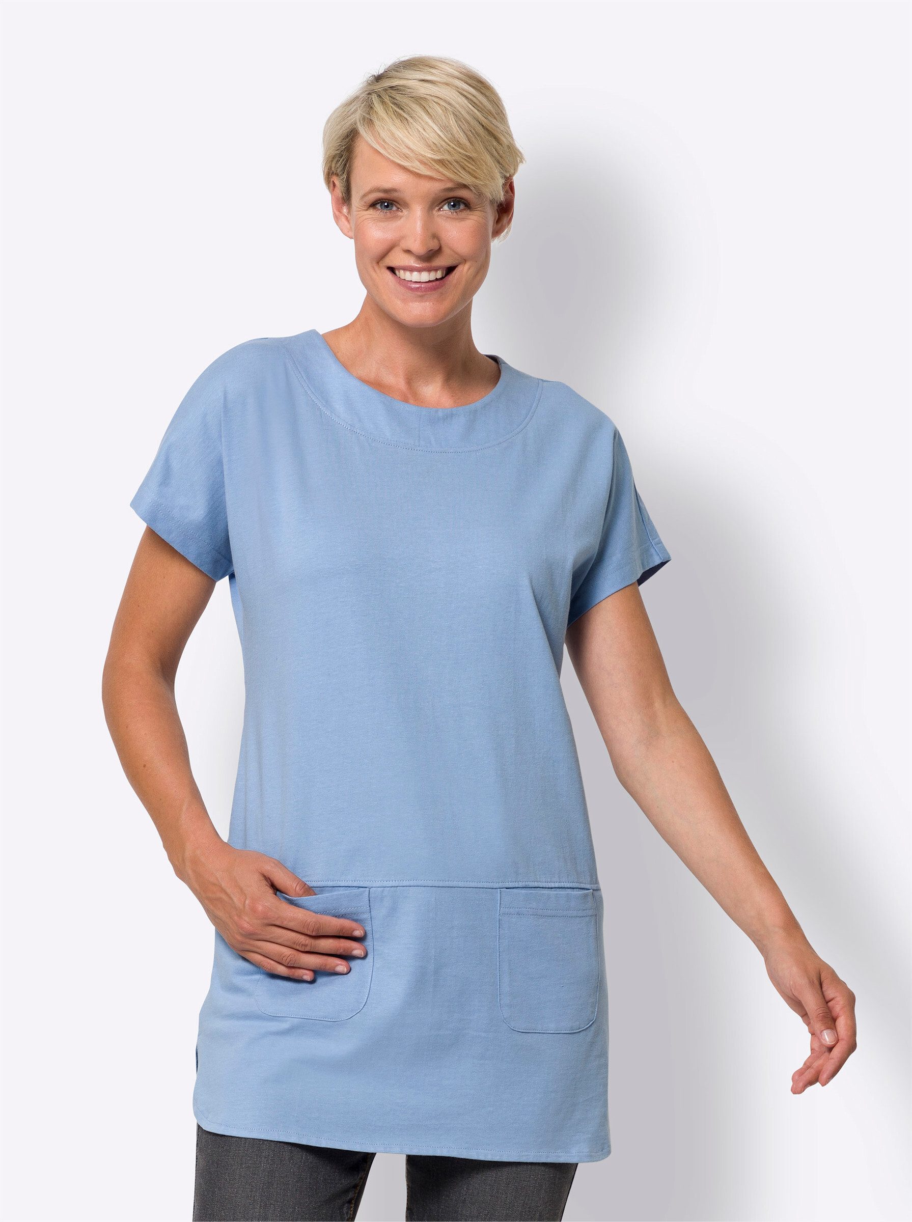 Sieh an! T-Shirt Longshirt Kurzarm günstig online kaufen