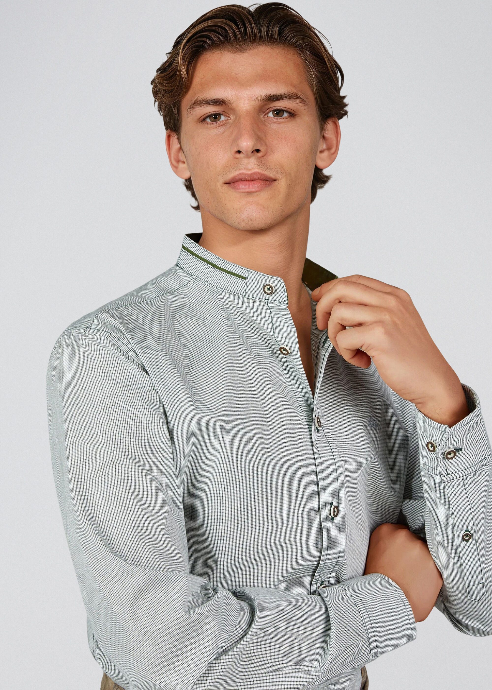 Spieth & Wensky Trachtenhemd Hubertus aus reiner Baumwolle, in Slim Fit – Bild 5 von 5