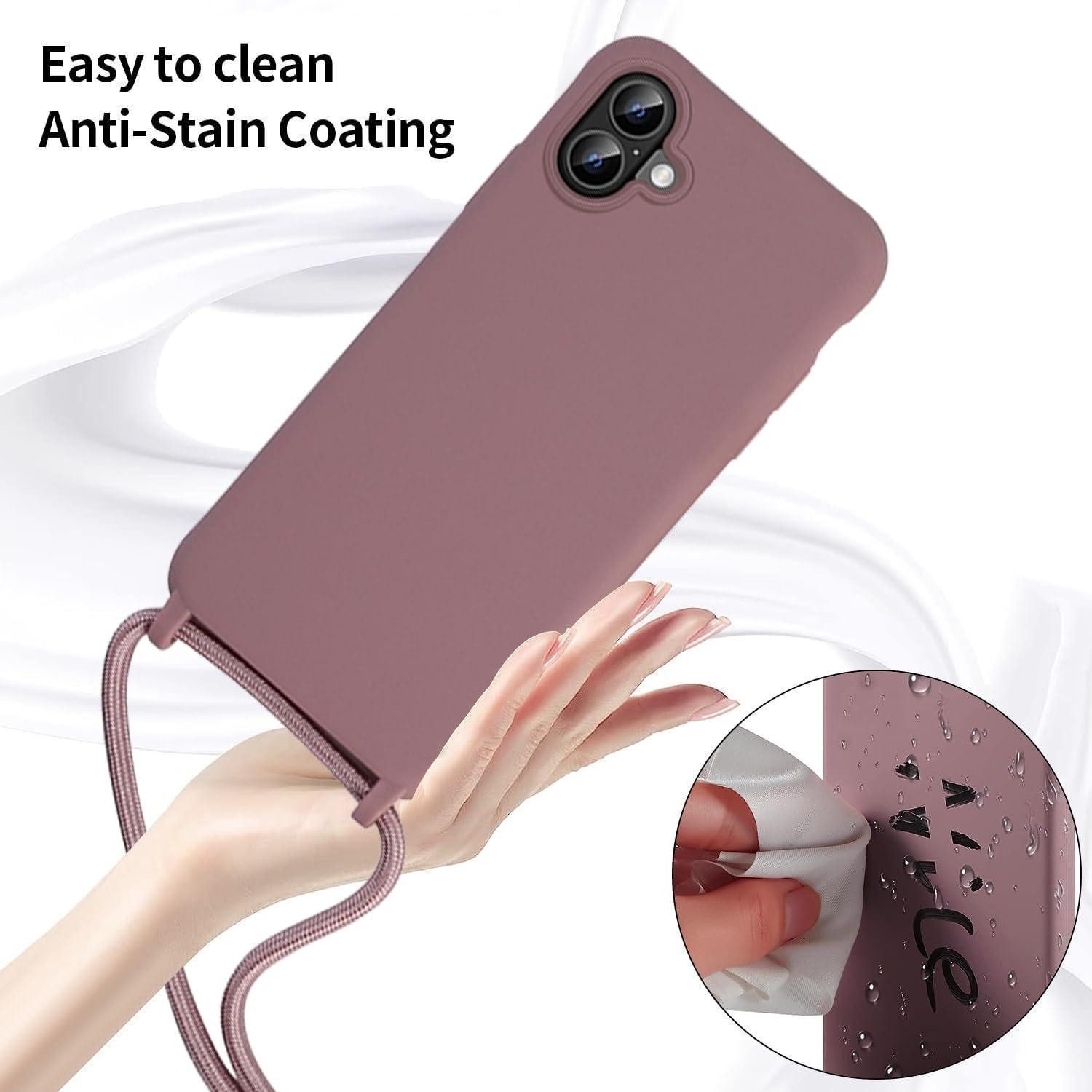 LuxusKollektion Case zum Umhängen iPhone 16 Plus Hülle mit Band Pink