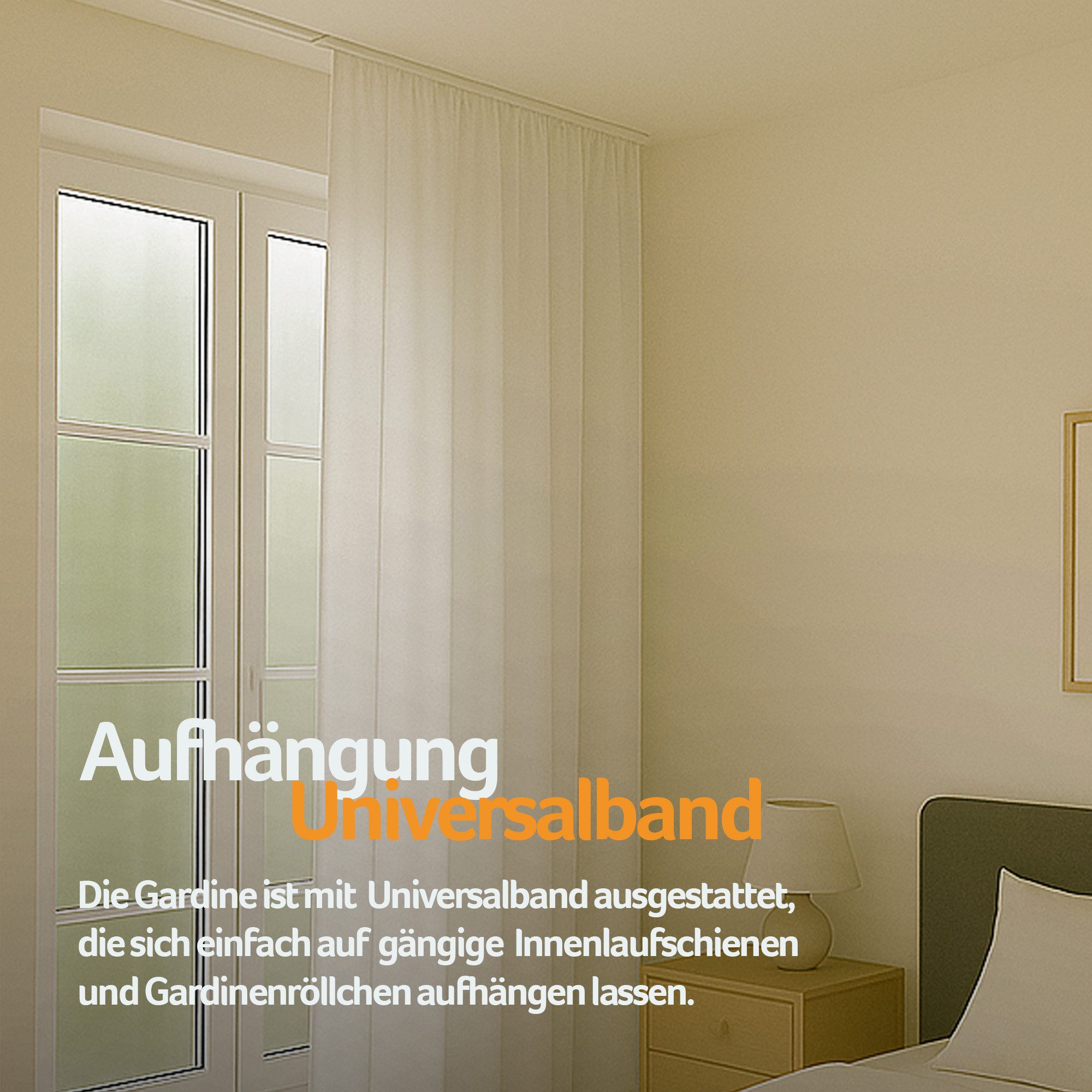 Bestlivings Vorhang "Ellen" mit Universalband (1 St), Kräuselband, blickdicht, Mikrofaser satinähnlich, einfarbig, waschbar bei 30°C, meist bügelfrei – Bild 3 von 5
