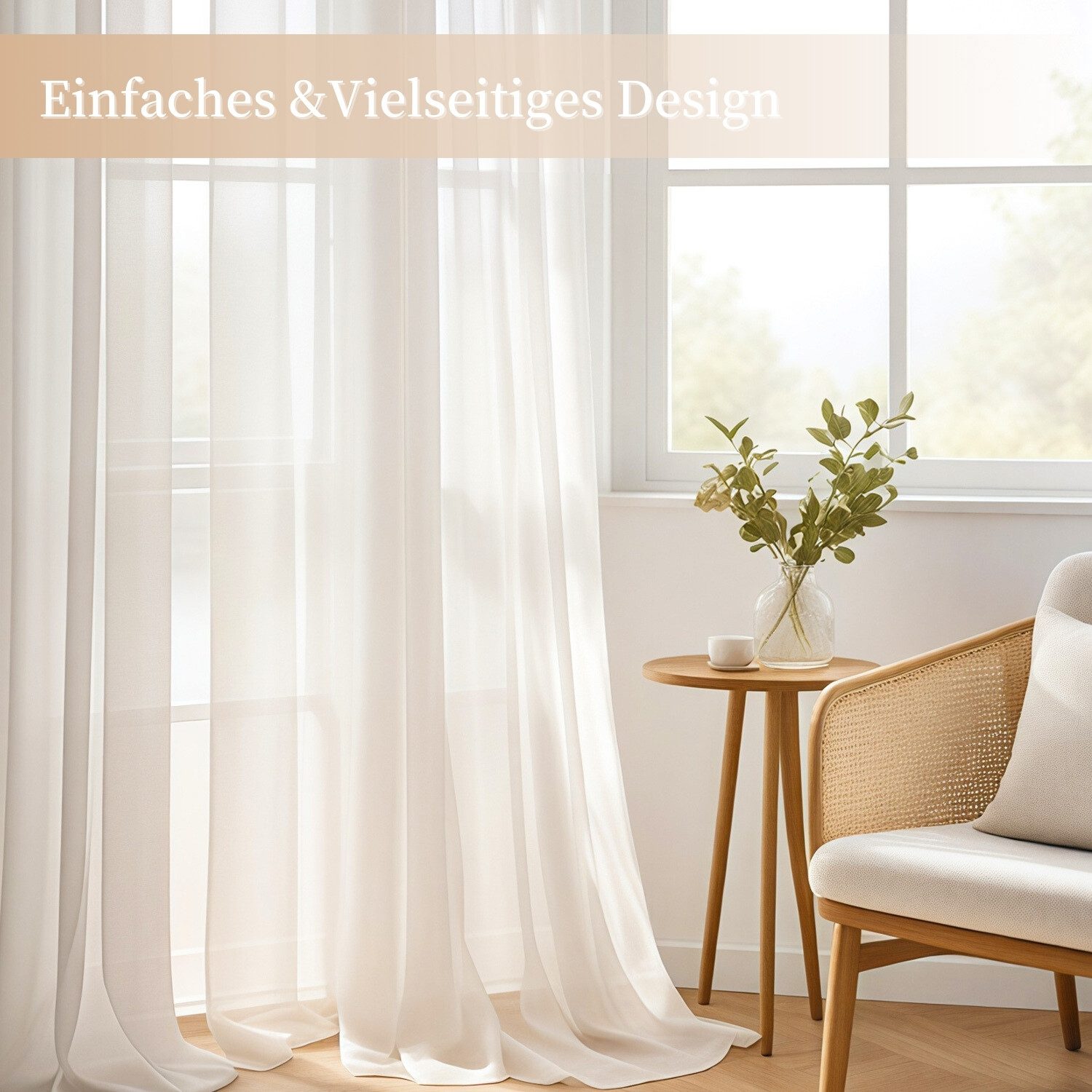 Simloveve Gardine Voile Gardinen Weiss Halbtransparent Ösenvorhang 2er Set günstig online kaufen