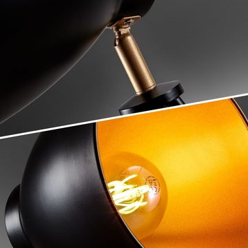 B.K.Licht Stehlampe Stehleuchte Retro E27 IP20 Ø24cm Gold-Schwarz - BKL1233, ohne Leuchtmittel, Gold schwarz Design-Studiolampe Höhe 136 cm drehbar schwenkbar