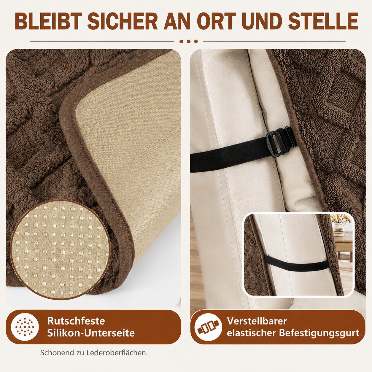BlingBin Sesselschoner Sofa Armlehnenbezüge für Relaxsessel, Sessel Überzug Rutschfest, Schonbezug Sessel Fernsehsessel mit Taschen,für Senioren Haustieren – Bild 5 von 5