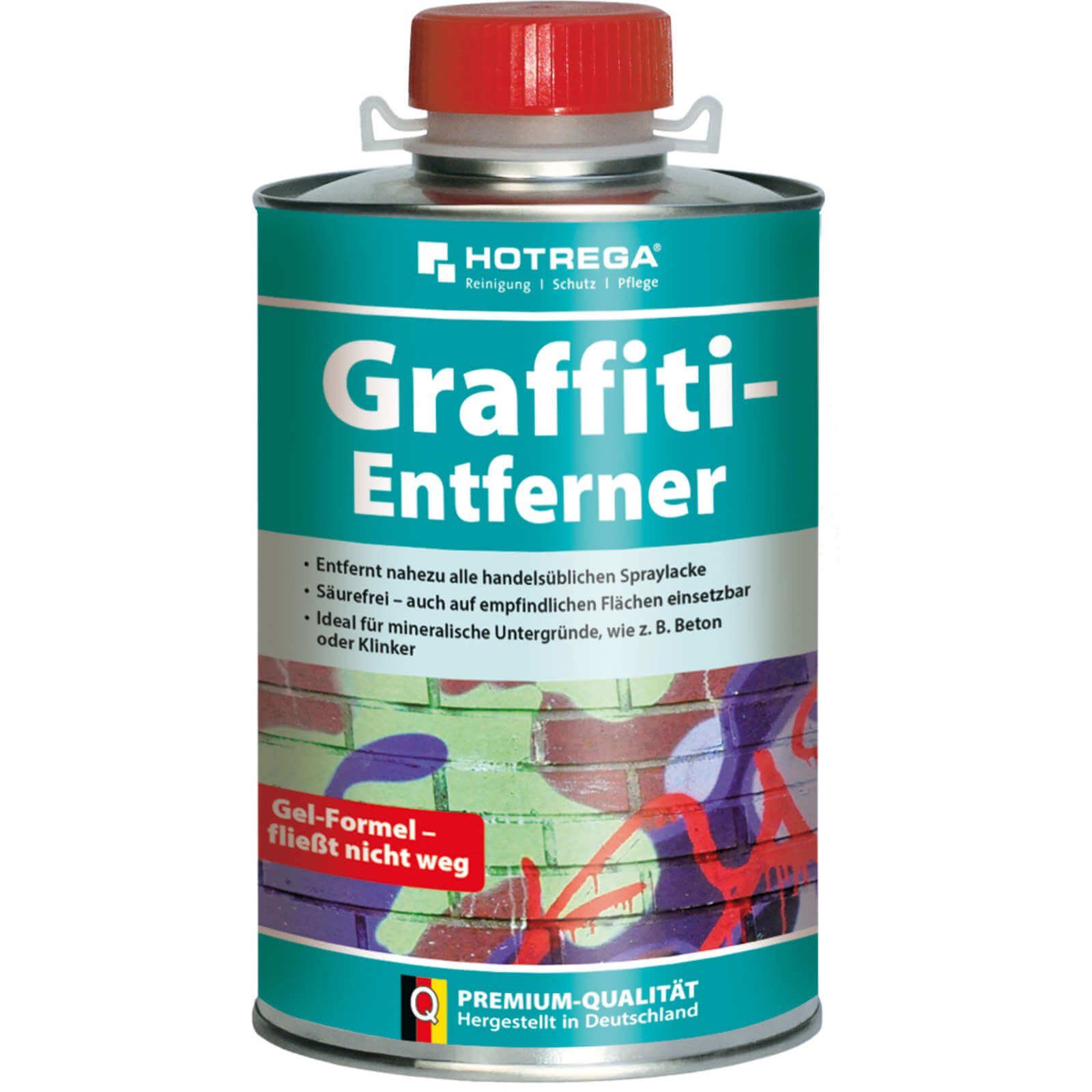 HOTREGA® Graffiti Entferner Steinreiniger Harzlöser Farblöser 1L Gel + Pinsel Universalreiniger