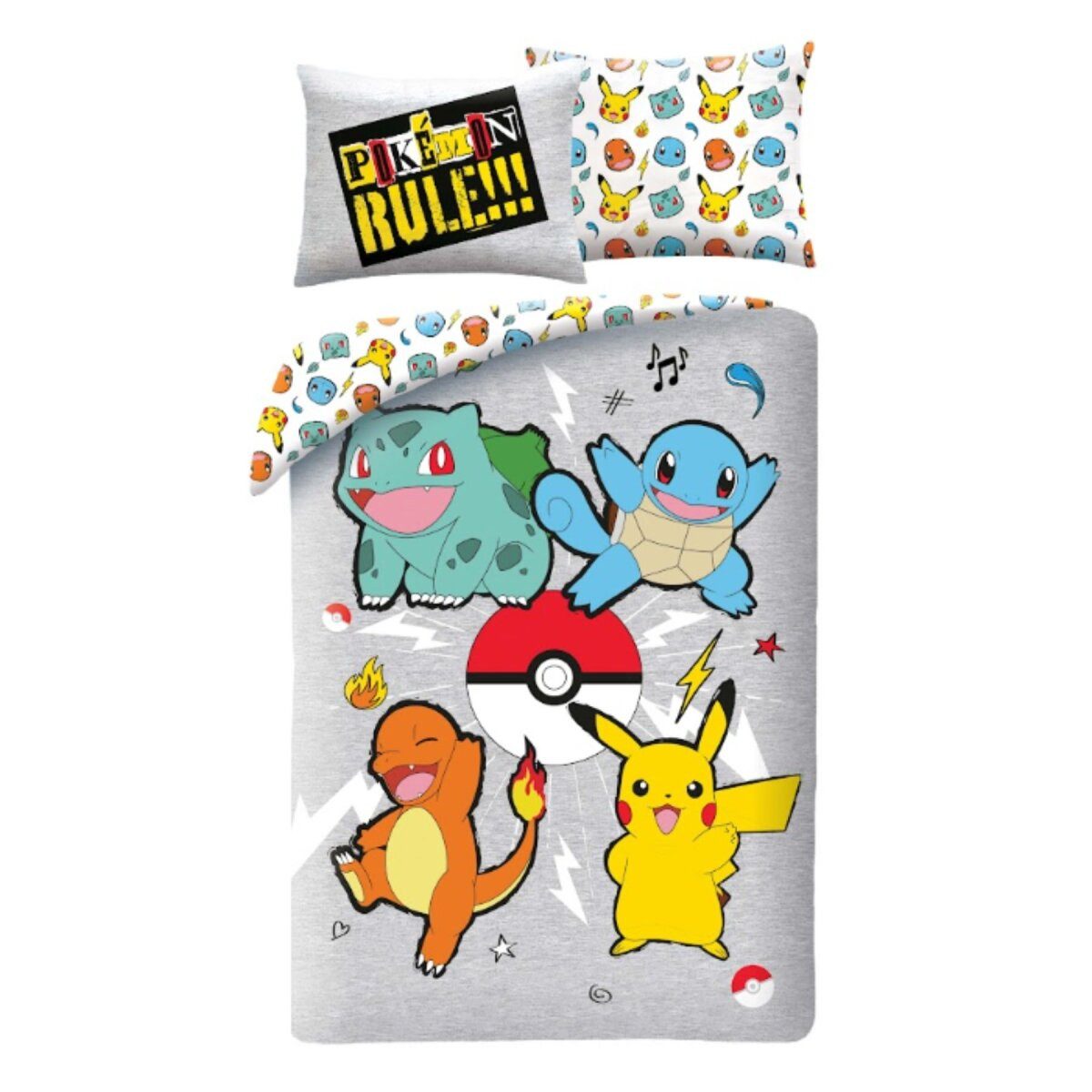 Kinderbettwäsche Pokémon Bettwäsche-Set Bettbezug 140x200cm 60x70cm