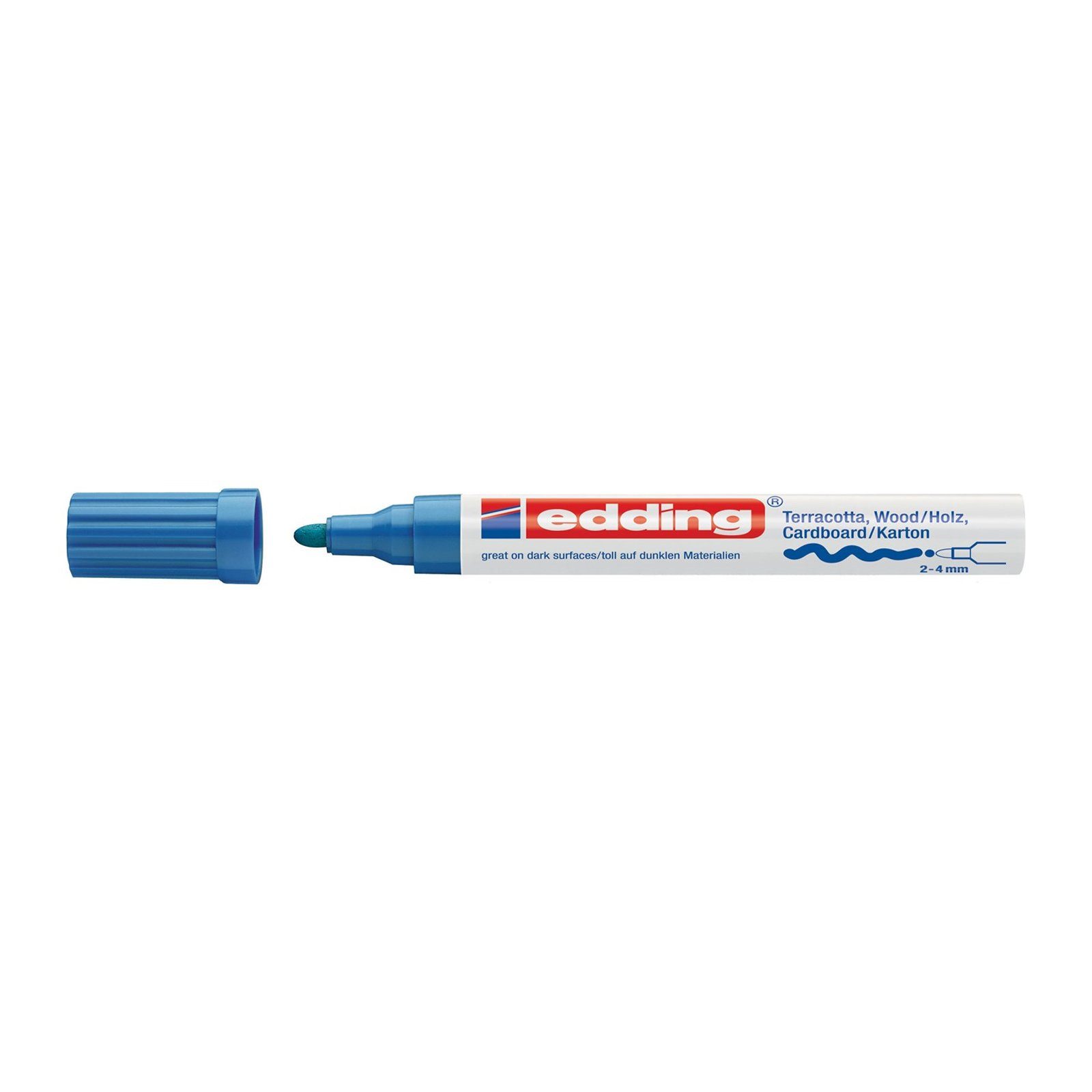 edding Marker Mattlack-Marker 2-4 mm edding 4000, (Stück, 1-tlg), Lackstift Permanentmarker Blau