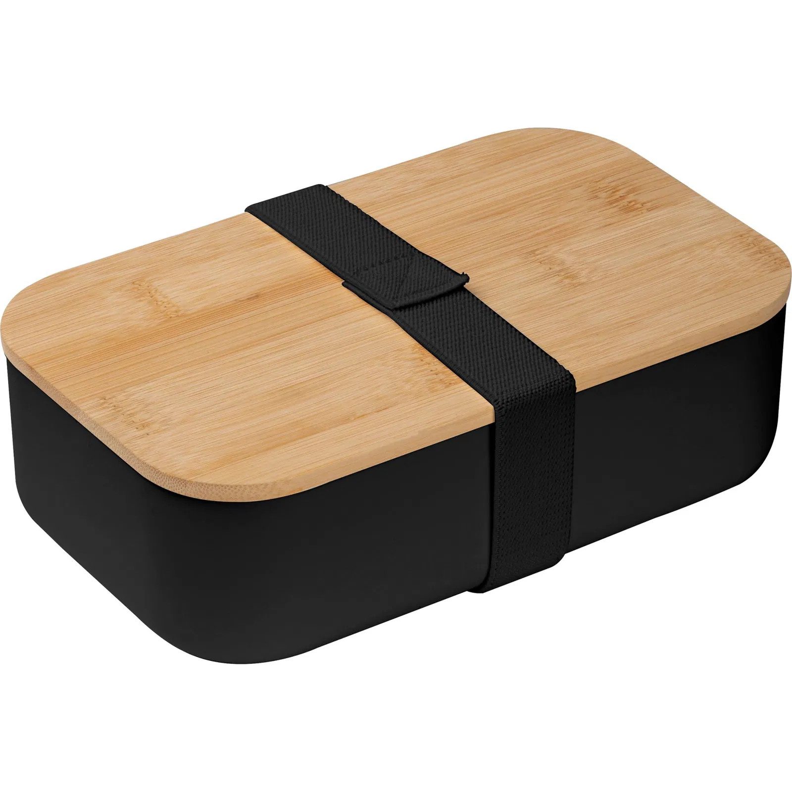 Easy Gifts Lunchbox Brotdose / Lunchbox / mit Bambusdeckel / Farbe: schwarz