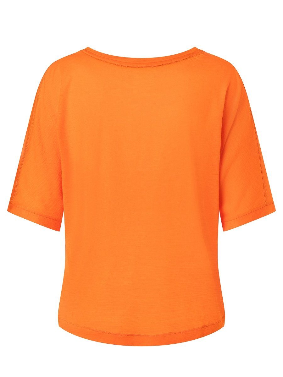 SUPER.NATURAL T-Shirt Merino T-Shirt W Merino-Materialmix geruchshemmender TEE LIQUID FLOW Poppy Golden