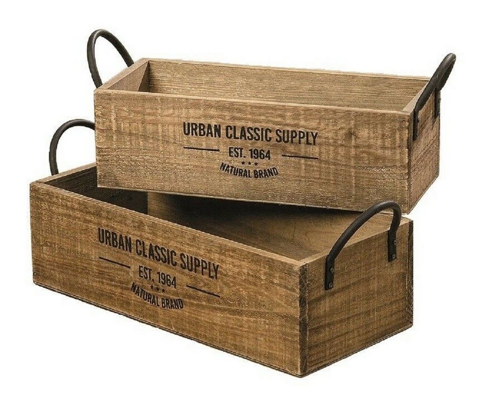 Holzkiste Kiste Box grau 25,5 x 16,3 cm Landhaus Deko Shabby Chic Aufbewahrung