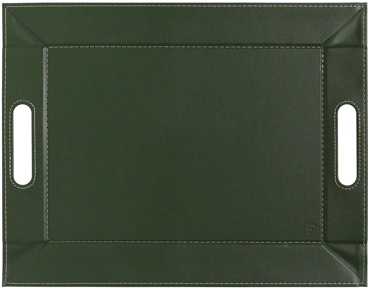 freeform Tablett, Kunstleder, (1-tlg), olivgrün 2-farbig Kunstleder