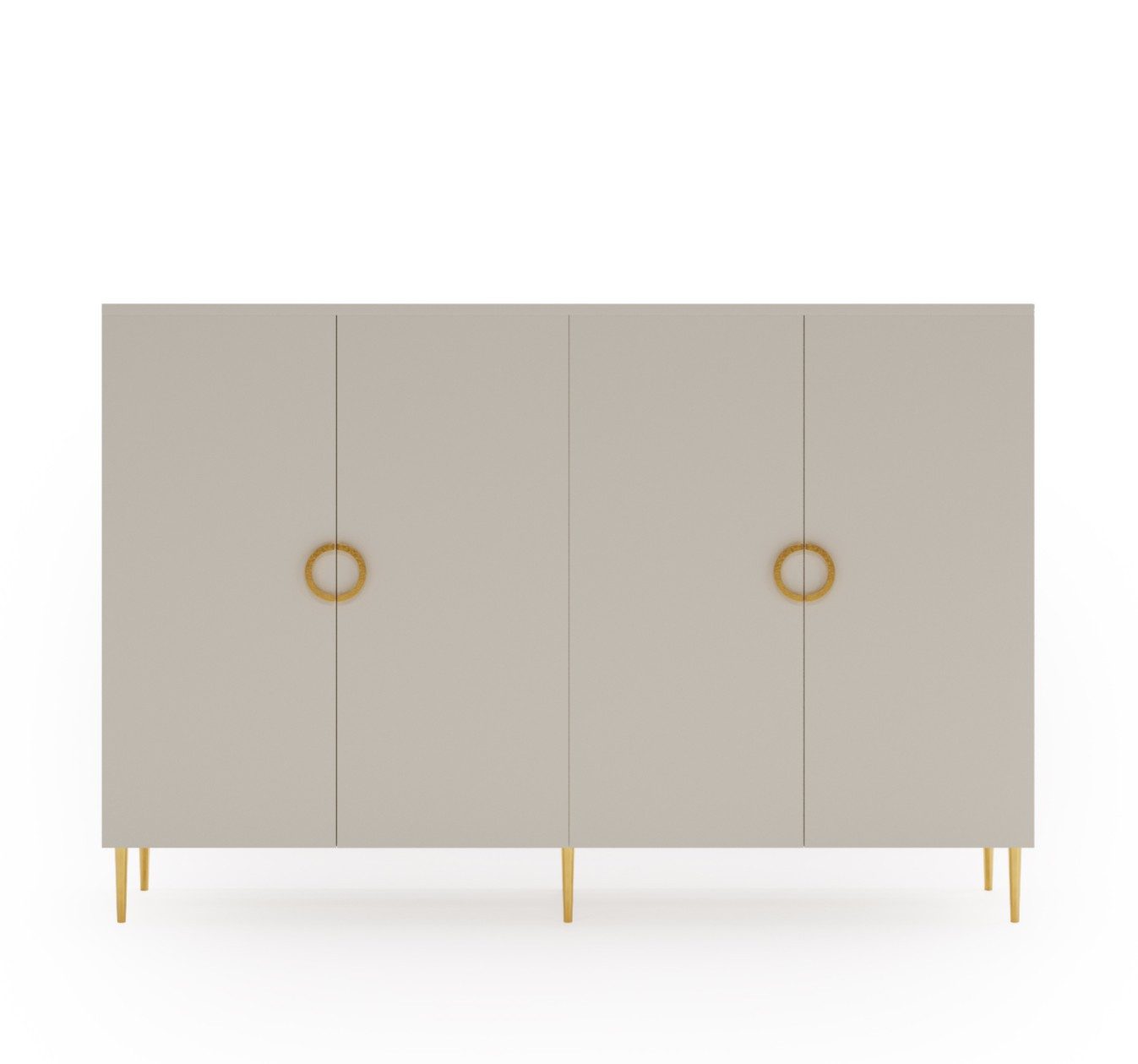 MOEBLO Kommode VALERIA B09 (Kaschmir – Großes Sideboard mit 4 Türen, Goldfarbene Metallfüße und Griffe, Modernes Stauraummöbel, Sideboard Wohnzimmer Kommode Schlafzimmer Komodenschrank Highboard), (BxHxT): 180x120x40,5 cm