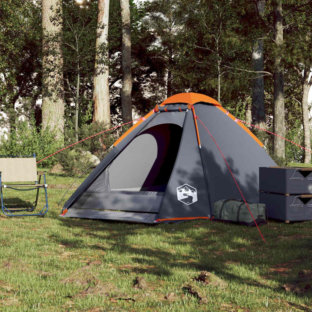 vidaXL Kuppelzelt Kuppel-Campingzelt 4 Personen Grau günstig online kaufen
