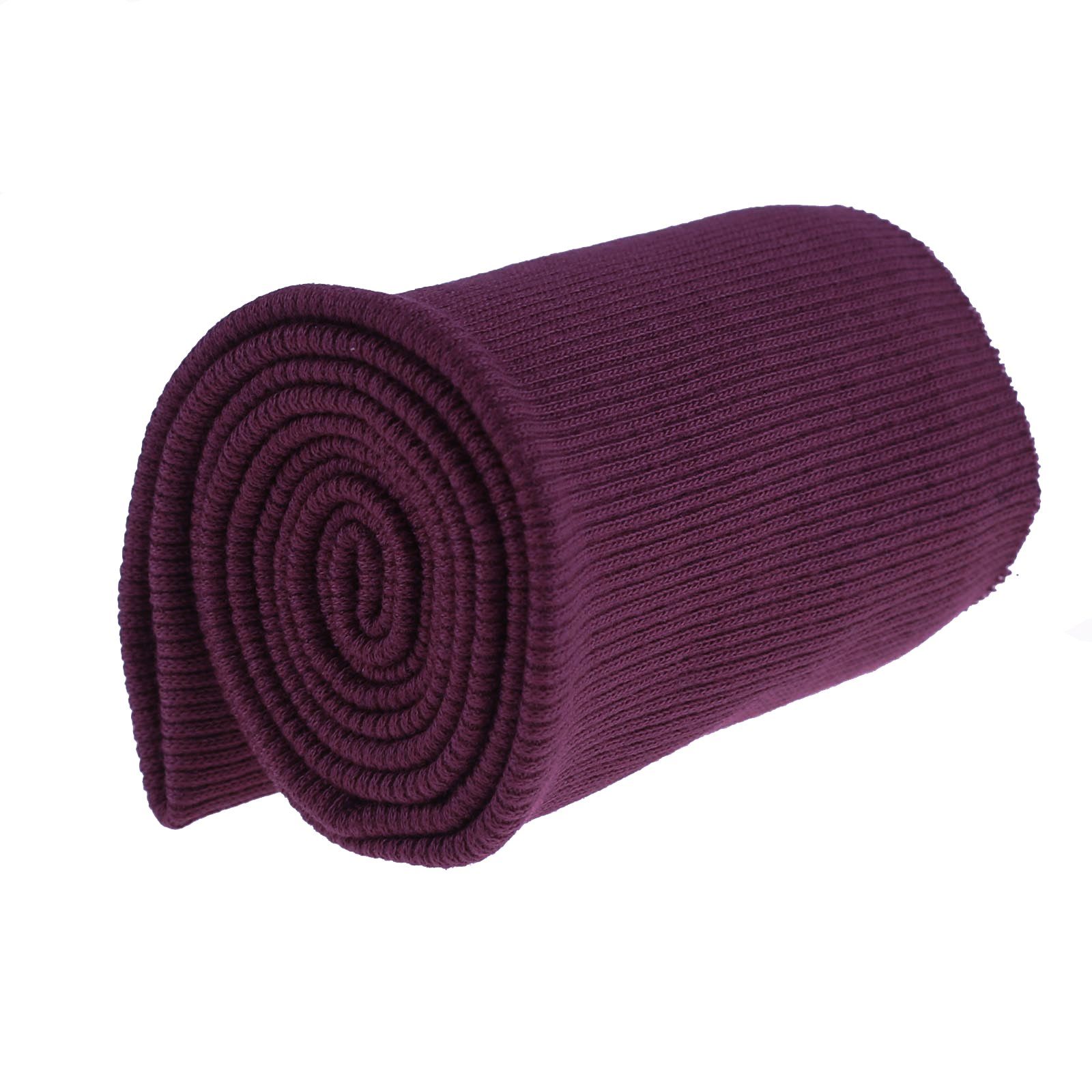 maDDma Stoff 16x80cm Strickbündchen elastisch, gerippt, aubergine